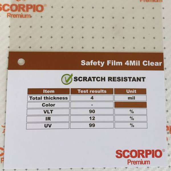 Защитная пленка на стекло SCORPIO Safety Film 7Mil Clear (рулон 1,52*30м)